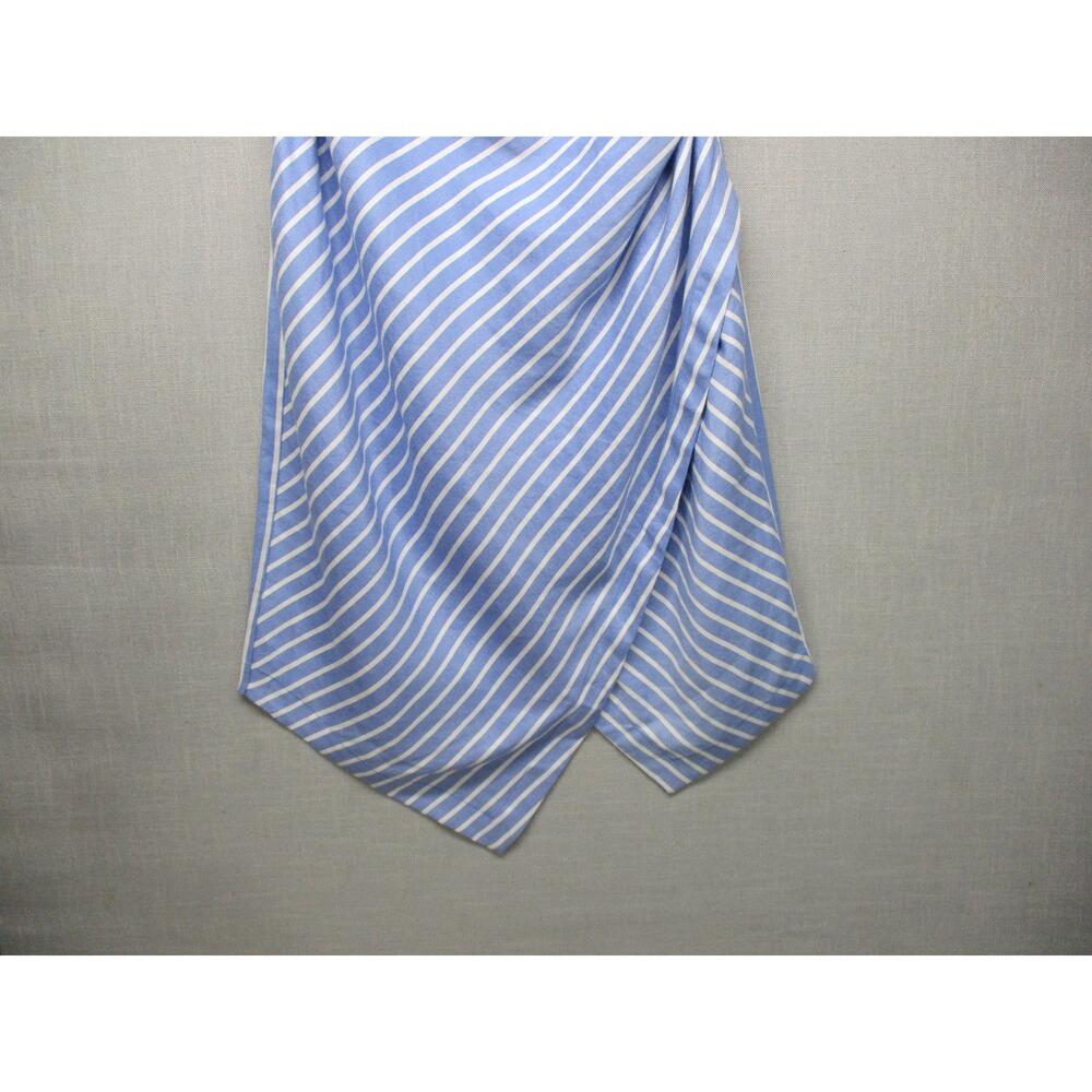Glamour X Lane Bryant Blue White Diagonal Stripe Soft Trendy Scarf Women Size 18